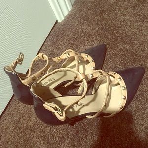 Studded leather heels